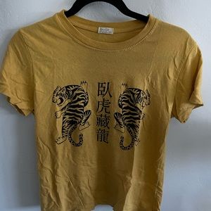 Brandy Melville Burnt Mustard Graphic Tee